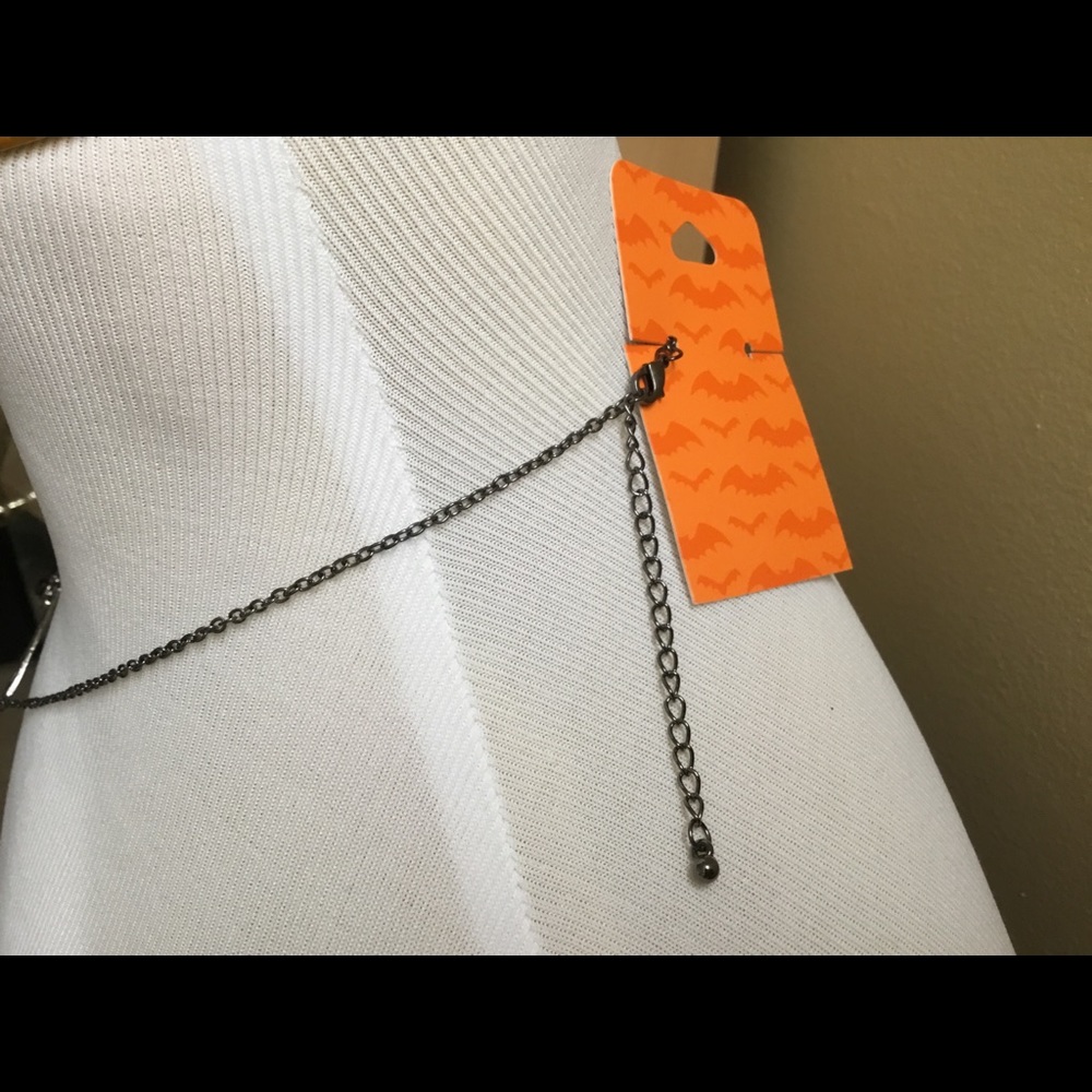 Rhinestone Spider 🕷 on Spider Web Necklace - Picture 4 of 8